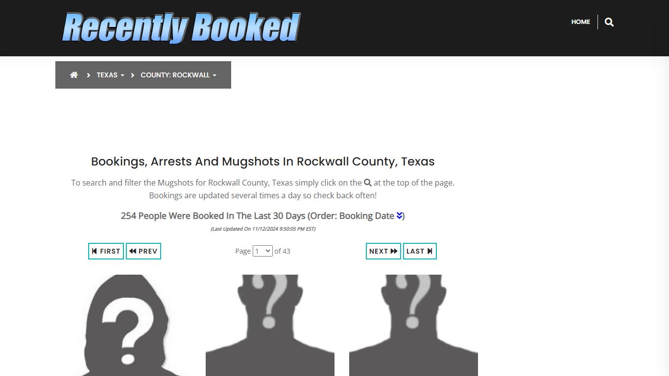 Bookings, Arrests and Mugshots in Rockwall County, Texas - Recently Booked