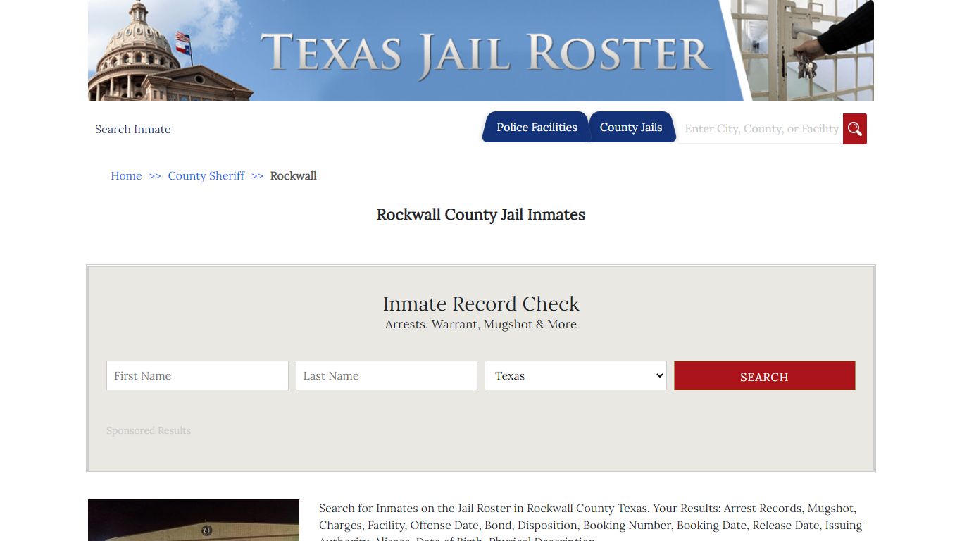 Rockwall County Jail Inmates - Jail Roster Search