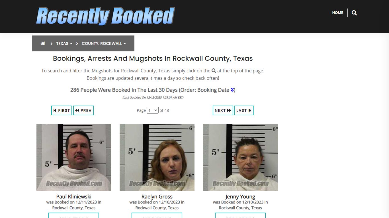 Recent bookings, Arrests, Mugshots in Rockwall County, Texas