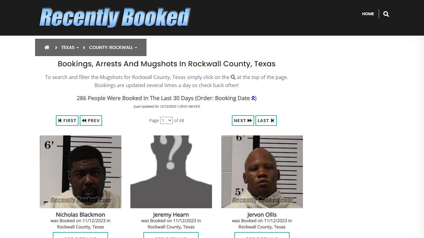 Recent bookings, Arrests, Mugshots in Rockwall County, Texas